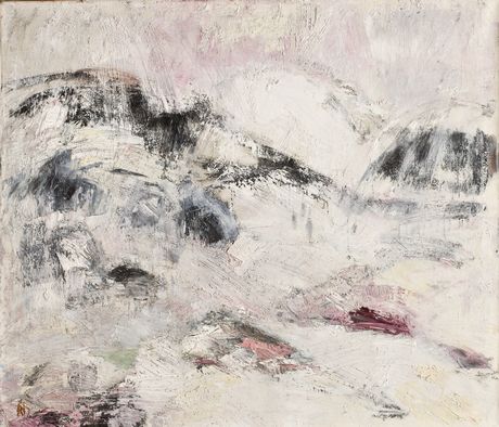 Ragnar Johansson, olja på duk, vinterlandskap. 